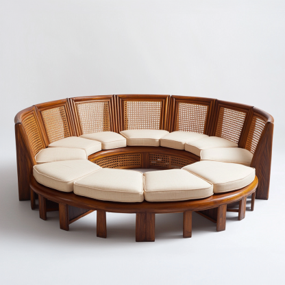 Residential furniture, sofa type, rattan and bamboo sofa, modern and simple homestay, lobby, living room, club, solid wood leisure area - Image 9