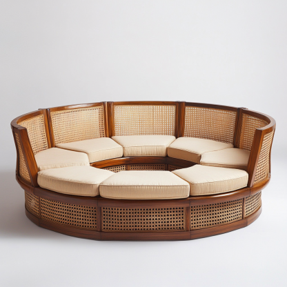 Residential furniture, sofa type, rattan and bamboo sofa, modern and simple homestay, lobby, living room, club, solid wood leisure area - Image 8