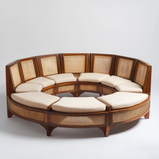 Residential furniture, sofa type, rattan and bamboo sofa, modern and simple homestay, lobby, living room, club, solid wood leisure area