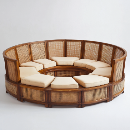 Residential furniture, sofa type, rattan and bamboo sofa, modern and simple homestay, lobby, living room, club, solid wood leisure area - Image 6