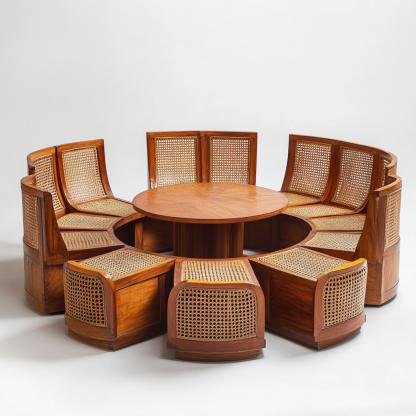 The simple and creative living room of the rattan cradle homestay features home fabric, wabi-sabi, sand-like hair and solid wood - Image 3
