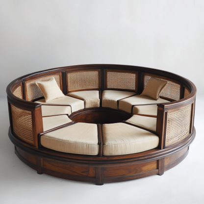 Residential furniture, sofa type, rattan and bamboo sofa, modern and simple homestay, lobby, living room, club, solid wood leisure area