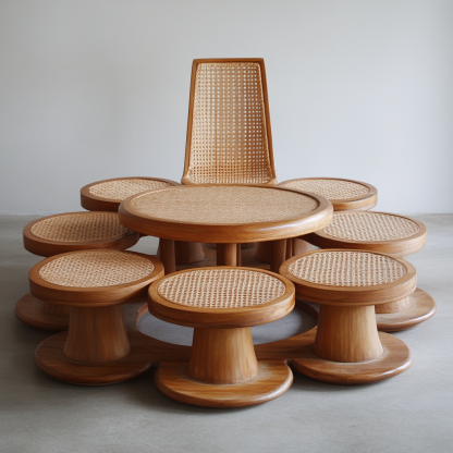 Residential furniture, sofa type, rattan and bamboo sofa, modern and simple homestay, lobby, living room, club, solid wood leisure area - Image 7