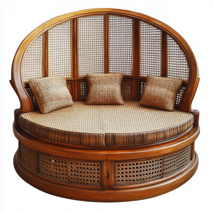 Residential furniture, sofa type, rattan and bamboo sofa, modern and simple homestay, lobby, living room, club, solid wood leisure area - Image 5
