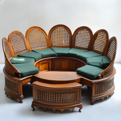 Residential furniture, sofa type, rattan and bamboo sofa, modern and simple homestay, lobby, living room, club, solid wood leisure area - Image 4