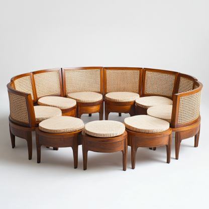 Residential furniture, sofa type, rattan and bamboo sofa, modern and simple homestay, lobby, living room, club, solid wood leisure area - Image 2