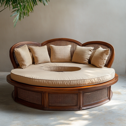 Residential furniture, sofa type, rattan and bamboo sofa, modern and simple homestay, lobby, living room, club, solid wood leisure area - Image 5