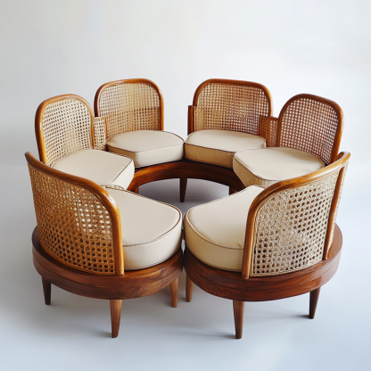Residential furniture, sofa type, rattan and bamboo sofa, modern and simple homestay, lobby, living room, club, solid wood leisure area - Image 8