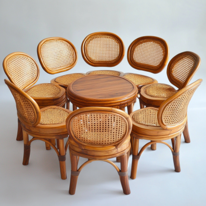 Residential furniture, sofa type, rattan and bamboo sofa, modern and simple homestay, lobby, living room, club, solid wood leisure area - Image 2