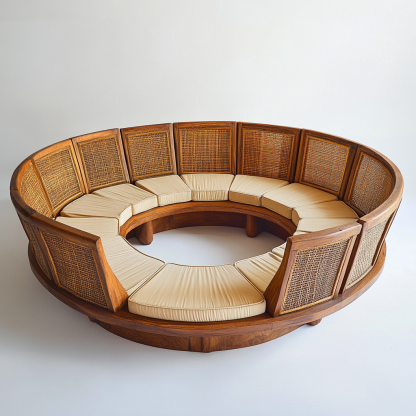 Residential furniture, sofa type, rattan and bamboo sofa, modern and simple homestay, lobby, living room, club, solid wood leisure area - Image 5