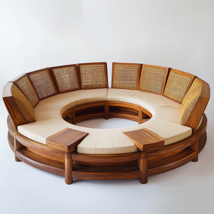 Residential furniture, sofa type, rattan and bamboo sofa, modern and simple homestay, lobby, living room, club, solid wood leisure area - Image 4