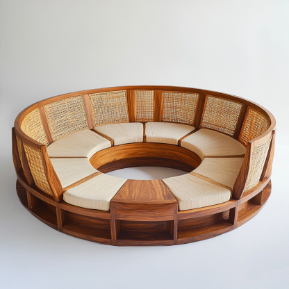 Residential furniture, sofa type, rattan and bamboo sofa, modern and simple homestay, lobby, living room, club, solid wood leisure area - Image 3