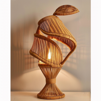 Wabi-sabi style rattan floor lamp, homestay hotel model room decorative item, Zen, Japanese and Chinese retro style - Image 8