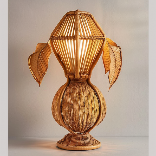 Ambient lights, column lights, courtyard decoration, luxurious, niche, high-end, fragrant style hand lamps, living room bamboo weaving, outdoor bedroom, balcony - 图片 6