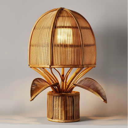 Ambient lights, column lights, courtyard decoration, luxurious, niche, high-end, fragrant style hand lamps, living room bamboo weaving, outdoor bedroom, balcony - Image 5