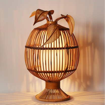 Wabi-sabi style rattan floor lamp, homestay hotel model room decorative item, Zen, Japanese and Chinese retro style - Image 5
