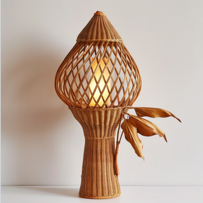 Wabi-sabi style rattan floor lamp, homestay hotel model room decorative item, Zen, Japanese and Chinese retro style - Image 2