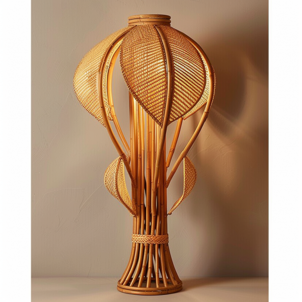 Ambient lights, column lights, courtyard decoration, luxurious, niche, high-end, fragrant style hand lamps, living room bamboo weaving, outdoor bedroom, balcony - 图片 2