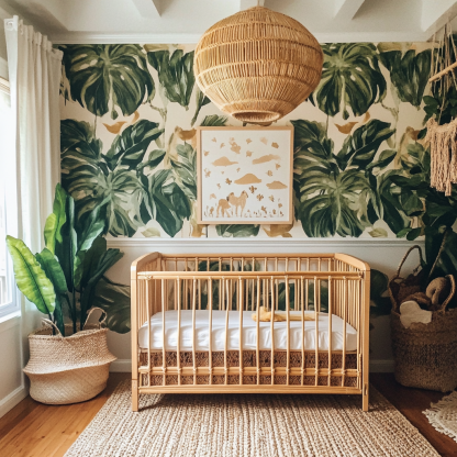 Baby crib, high-end European white, natural wood color, 0-6 years old, spliced solid wood children's crib - Image 9