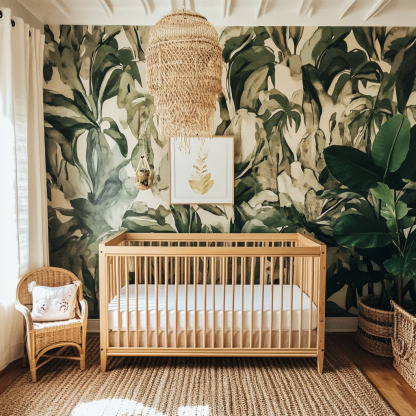 Baby crib, high-end European white, natural wood color, 0-6 years old, spliced solid wood children's crib - Image 6