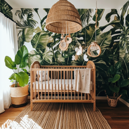 Coffee shop, Japanese cuisine, creative newborn baby cribs, multi-functional rattan weaving, rattan art - Image 2