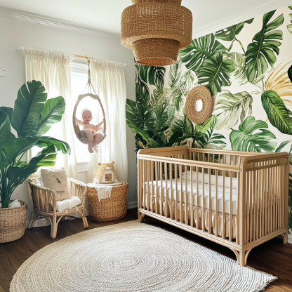 Baby crib, spliced large bed, movable solid wood multi-functional newborn and children's crib - Image 8