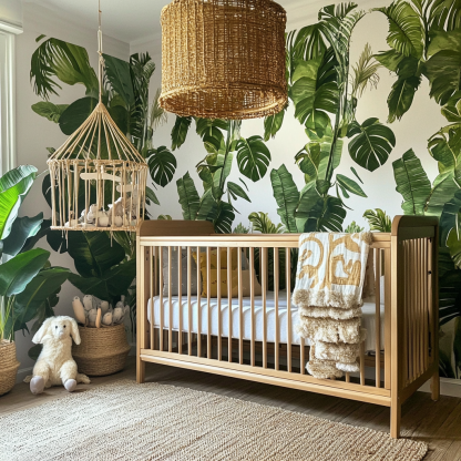 Wabi-sabi style baby bed, solid wood adjustable newborn bed, cradle, baby bb bed - Image 9