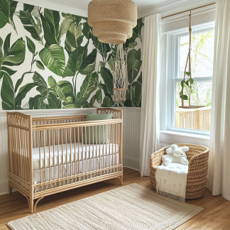 Wabi-sabi style baby bed, solid wood adjustable newborn bed, cradle, baby bb bed