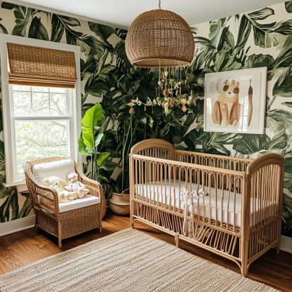 Coffee shop, Japanese cuisine, creative newborn baby cribs, multi-functional rattan weaving, rattan art