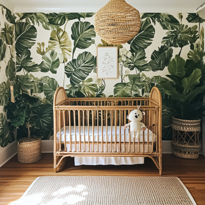 Coffee shop, Japanese cuisine, creative newborn baby cribs, multi-functional rattan weaving, rattan art - Image 4