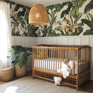 Baby crib, spliced large bed, movable solid wood multi-functional newborn and children's crib