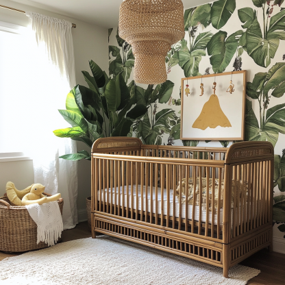 Wabi-sabi style baby bed, solid wood adjustable newborn bed, cradle, baby bb bed - Image 5