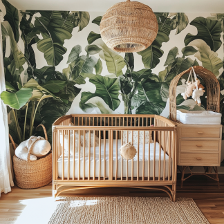 Wabi-sabi style baby bed, solid wood adjustable newborn bed, cradle, baby bb bed