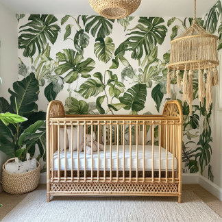Multi-functional baby crib, solid wood unpainted newborn, movable and spliced large bed configuration