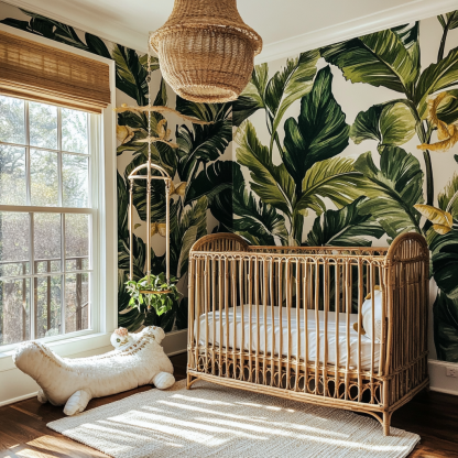 Wabi-sabi style baby crib, Nordic modern and simple children's crib - Image 8
