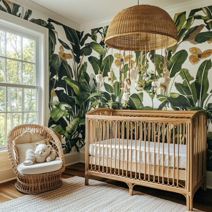 Wabi-sabi style baby crib, Nordic modern and simple children's crib - Image 7
