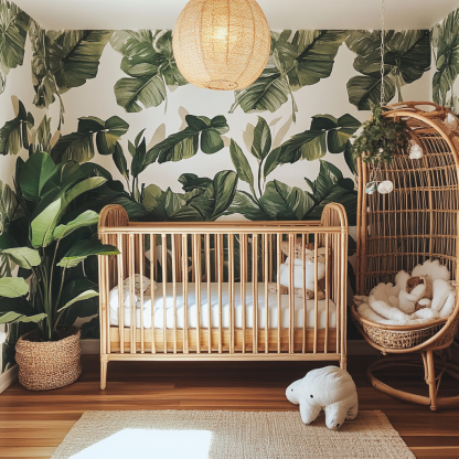Baby crib, home children's crib, unpainted natural rattan bed for babies, homestay bedroom tatami bed frame, portable for nap time - Image 9
