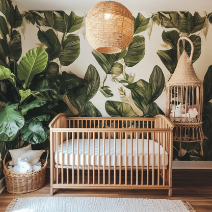 Baby crib, home children's crib, unpainted natural rattan bed for babies, homestay bedroom tatami bed frame, portable for nap time - Image 7