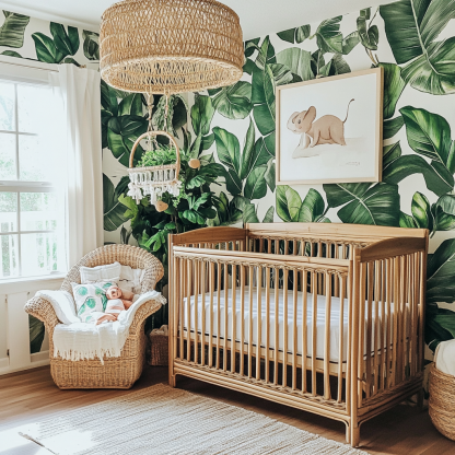 Baby crib, high-end European white, natural wood color, 0-6 years old, spliced solid wood children's crib - Image 4