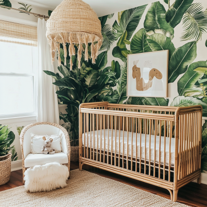 Baby crib, high-end European white, natural wood color, 0-6 years old, spliced solid wood children's crib - Image 2