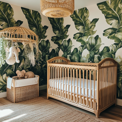 Wabi-sabi style baby crib, Nordic modern and simple children's crib - Image 2