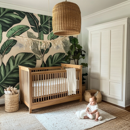 Wabi-sabi style baby bed, solid wood adjustable newborn bed, cradle, baby bb bed - Image 3