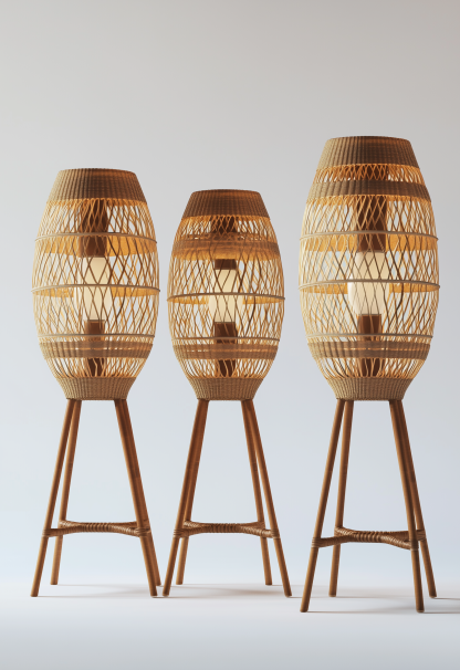 Japanese-style floor lamp, Chinese-style Zen-inspired bamboo weaving for living room, bedroom and study decoration, retro bedside creative table lamp - Image 9