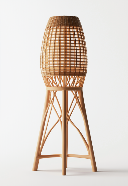 Japanese-style floor lamp, Chinese-style Zen-inspired bamboo weaving for living room, bedroom and study decoration, retro bedside creative table lamp - Image 6