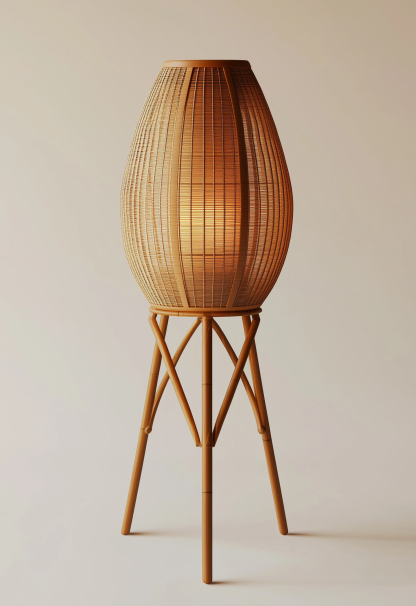 Japanese-style floor lamp, Chinese-style Zen-inspired bamboo weaving for living room, bedroom and study decoration, retro bedside creative table lamp - Image 5