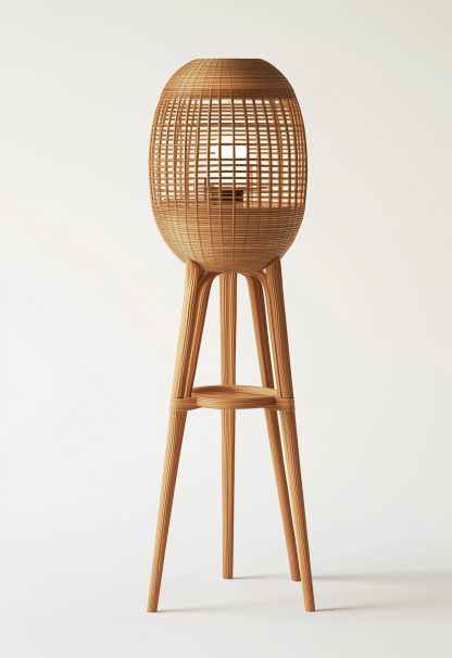 Japanese-style floor lamp, Chinese-style Zen-inspired bamboo weaving for living room, bedroom and study decoration, retro bedside creative table lamp - Image 4