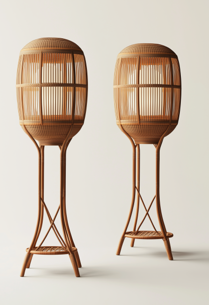 Japanese-style floor lamp, Chinese-style Zen-inspired bamboo weaving for living room, bedroom and study decoration, retro bedside creative table lamp - Image 3