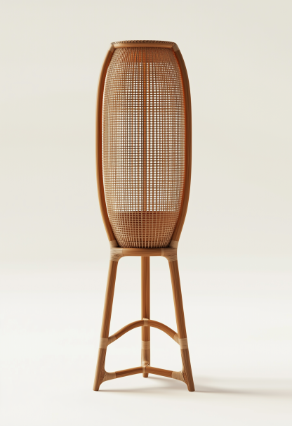 Japanese-style floor lamp, Chinese-style Zen-inspired bamboo weaving for living room, bedroom and study decoration, retro bedside creative table lamp - Image 2
