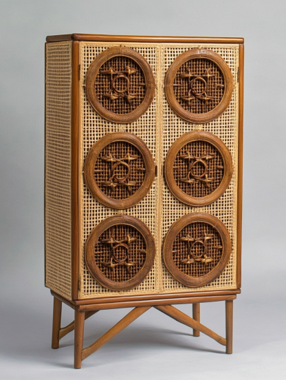 Wabi-sabi style solid wood rattan sideboard, simple and modern tea cabinet, small-sized household integrated storage cabinet - Image 9