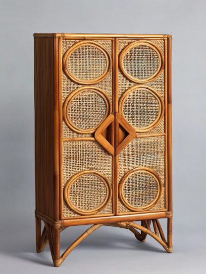 Nordic solid wood sideboard, wall-mounted integrated storage cabinet, ash wood sideboard, storage cabinet, wabi-rattan woven cabinet - Image 5